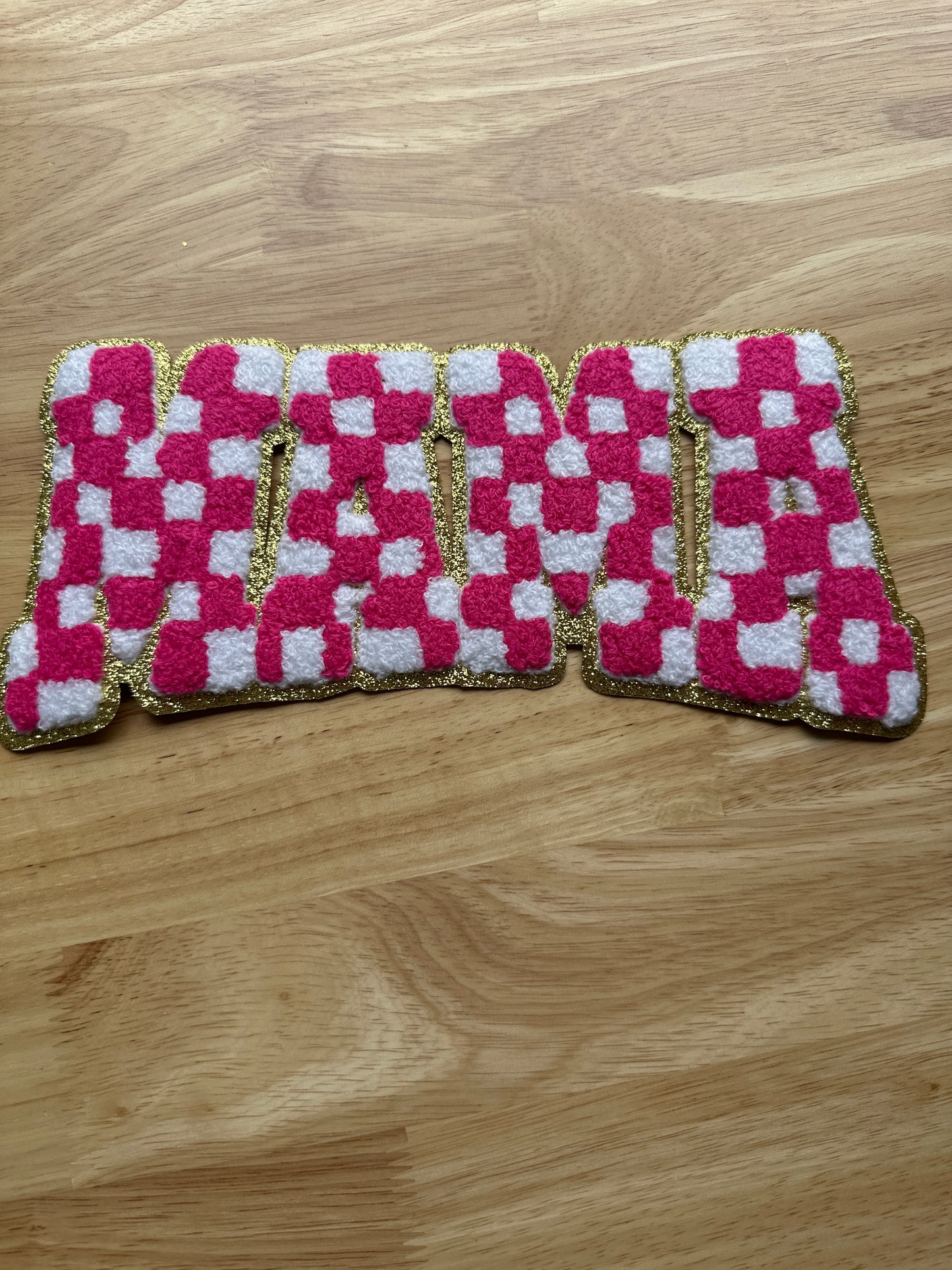 Mama Hot Pink and White Checker