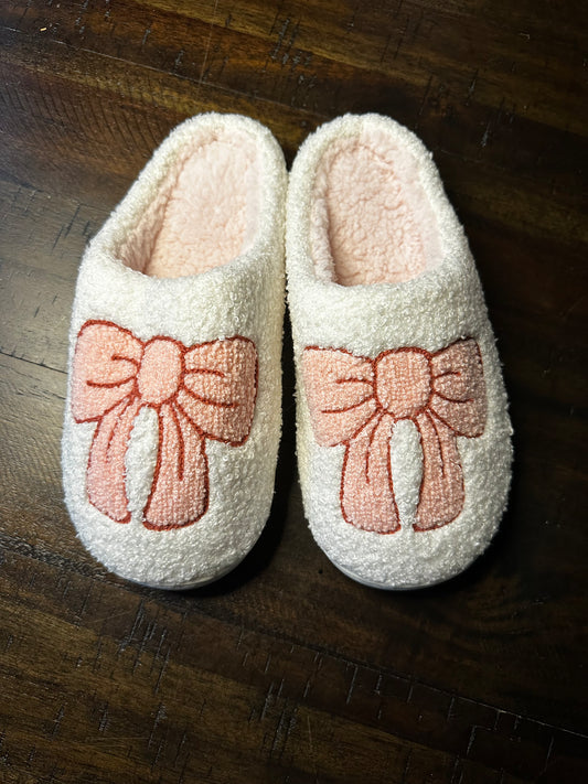 Pink Bow Slippers